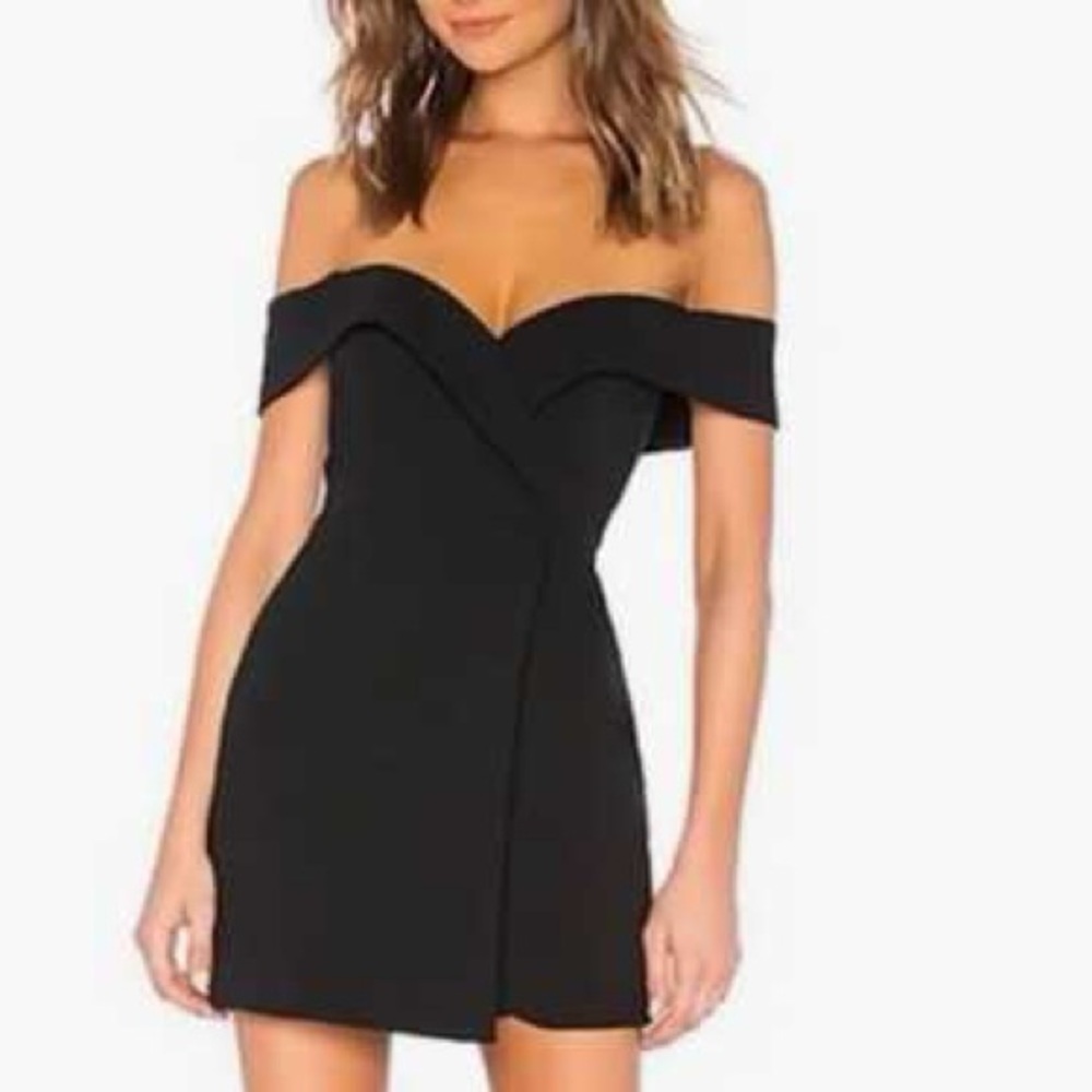 NBD Black Off-Shoulder Mini Dress